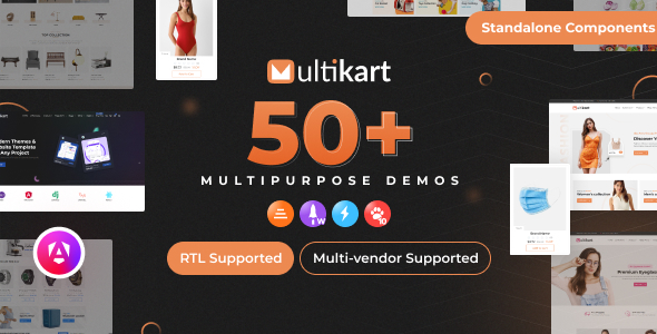 Multikart – Responsive Angular 20 eCommerce + Admin + Invoice + Email Template